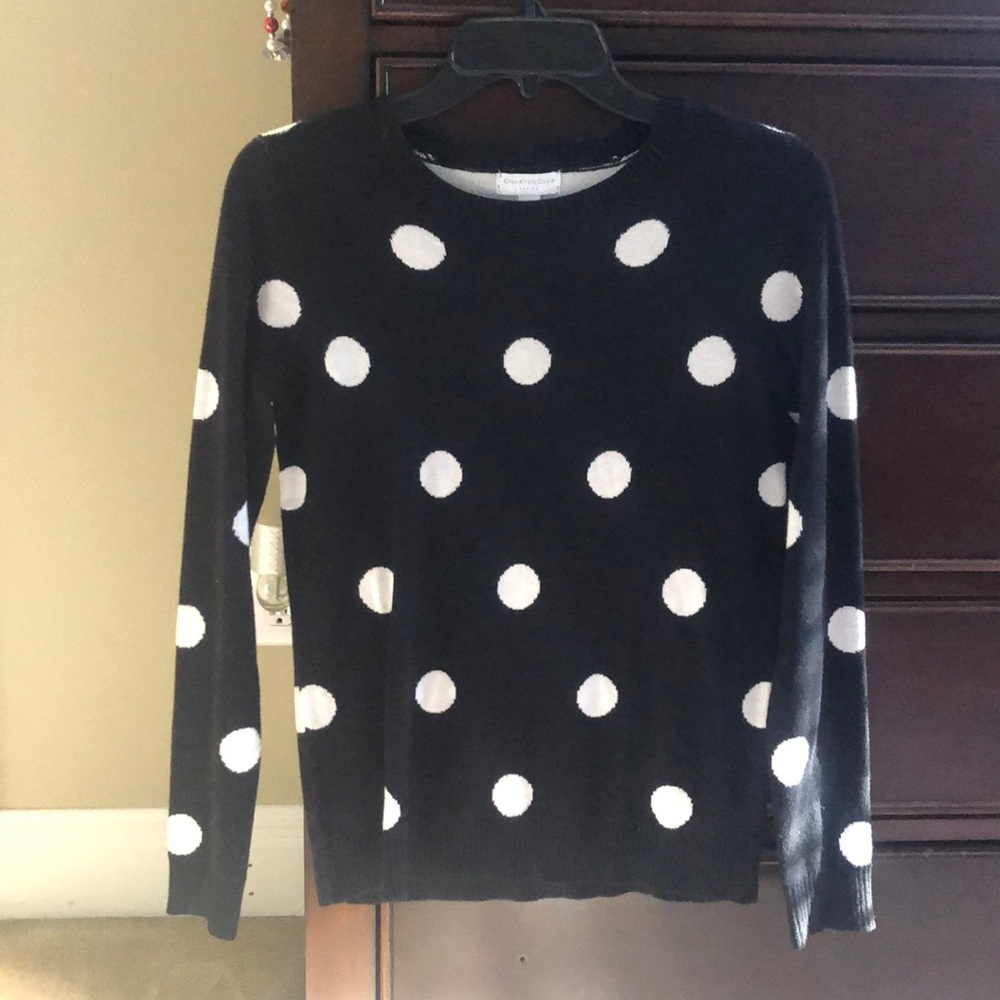 Black and White Polka Dot Sweater